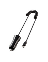 CARGADOR COCHE VIVANCO 12W CABLE ESPIRAL USB C 1M NEGRO