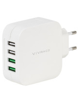 CARGADOR USB CASA VIVANCO QUATTRO 4 USB BLANCO